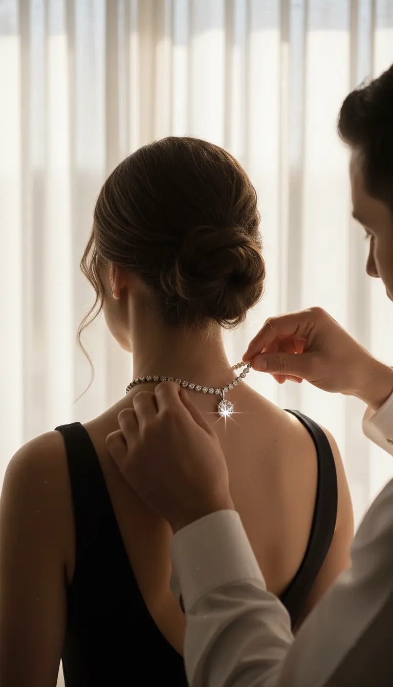 Caixa de joia sendo oferecida como presente em uma data especial